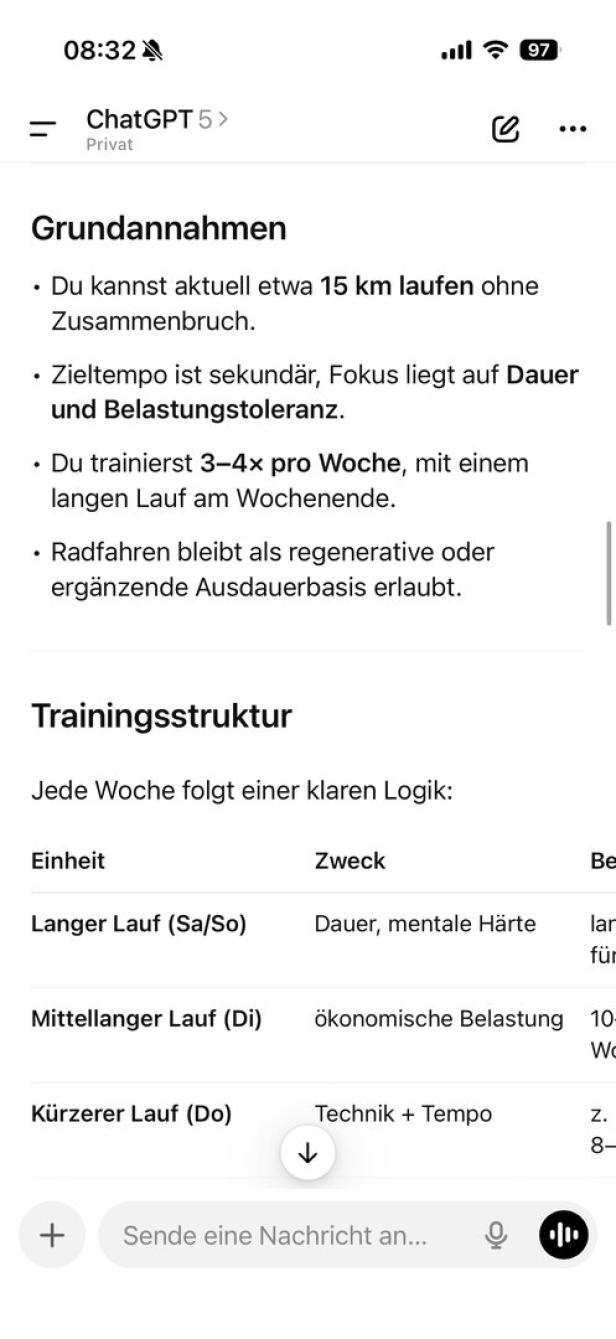 Nachrichten von ChatGPT an Michael Sommer