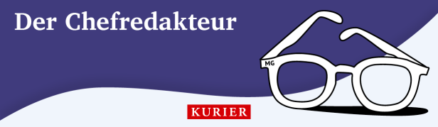 Podcast Der Chefredakteur von Kurier: weiße Brille liegt auf violettem Hintergrund
