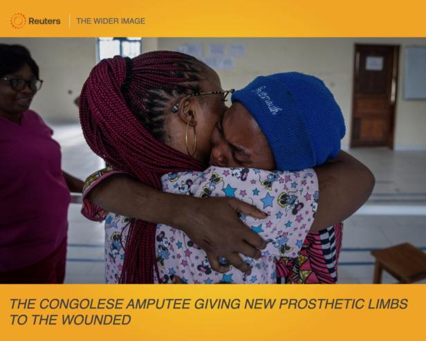 The Wider Image: The Congolese amputee giving new prosthetic limbs to the wounded