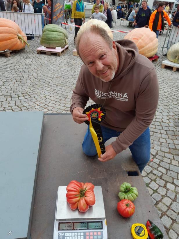 Riesenkürbis und Züchter