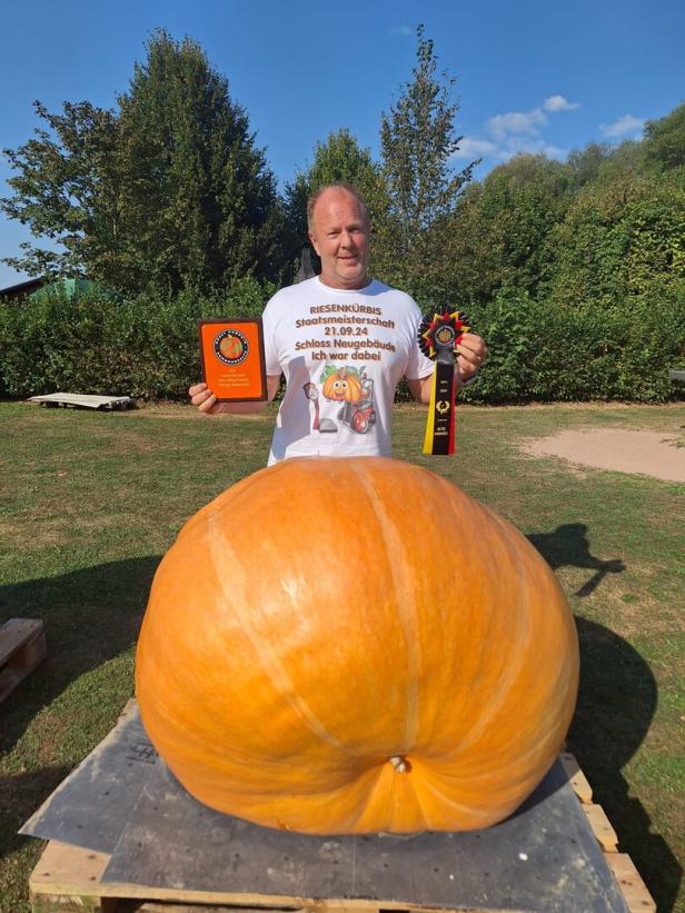 Riesenkürbis und Züchter