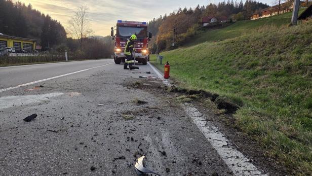 Feuerwehr säuberte die Unfallstelle 46-219887325