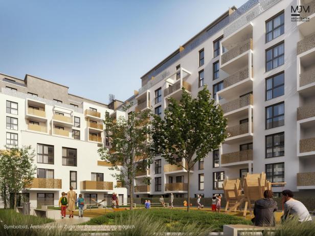 Visualisierung eines Neubau-Projekts im 22. Wiender Gemeindebezirk.