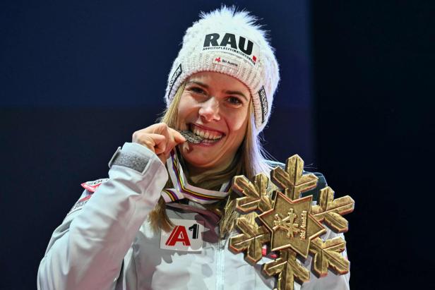 Bei der Heim-WM in Saalbach-Hinterglemm gewann Katharina Liensberger im Slalom die Bronzemedaille