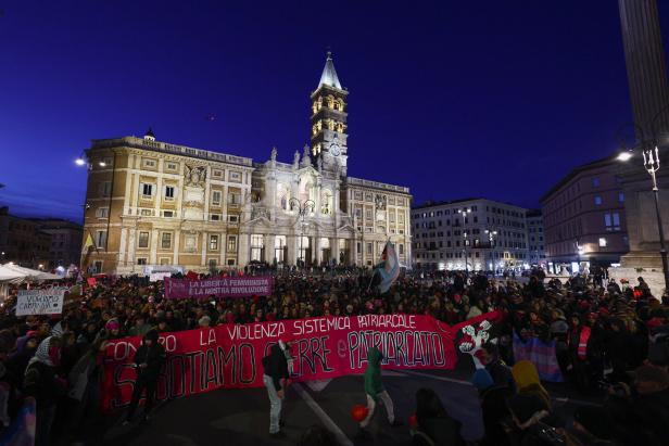 Protest ahead of the International Day for the Elimination of Violence against Women in Rome