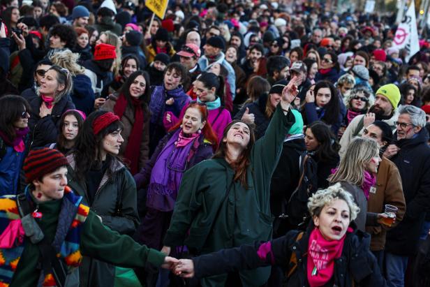Protest ahead of the International Day for the Elimination of Violence against Women in Rome