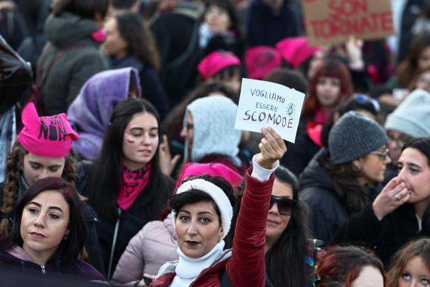 Protest ahead of the International Day for the Elimination of Violence against Women in Rome