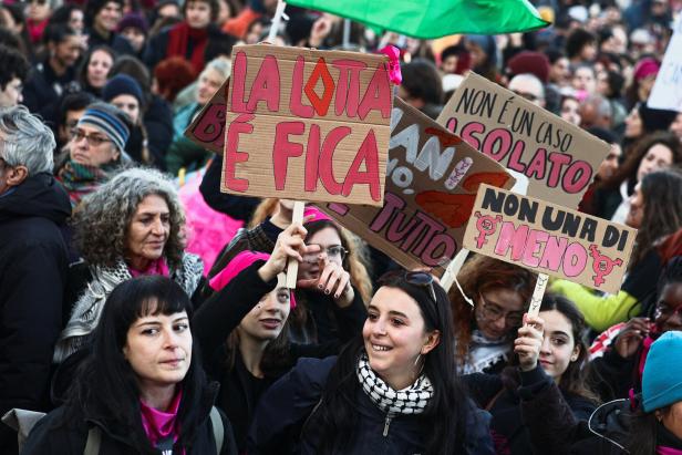 Protest ahead of the International Day for the Elimination of Violence against Women in Rome
