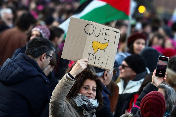 Protest ahead of the International Day for the Elimination of Violence against Women in Rome