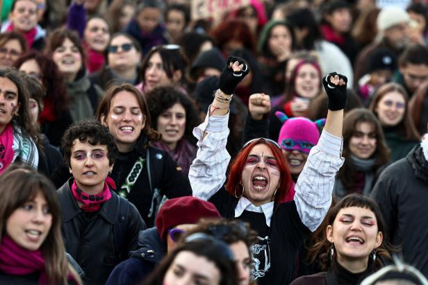 Protest ahead of the International Day for the Elimination of Violence against Women in Rome