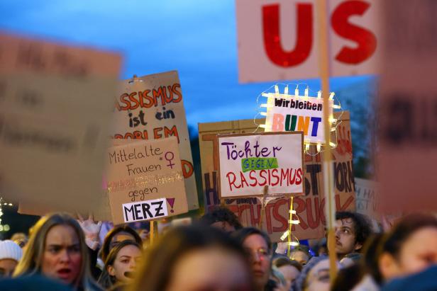 Protest against German Chancellor Merz in Berlin