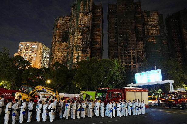 Aftermath of a deadly fire at the Wang Fuk Court housing complex in Hong Kong
