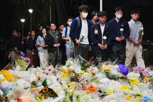Aftermath of a deadly fire at the Wang Fuk Court housing complex in Hong Kong
