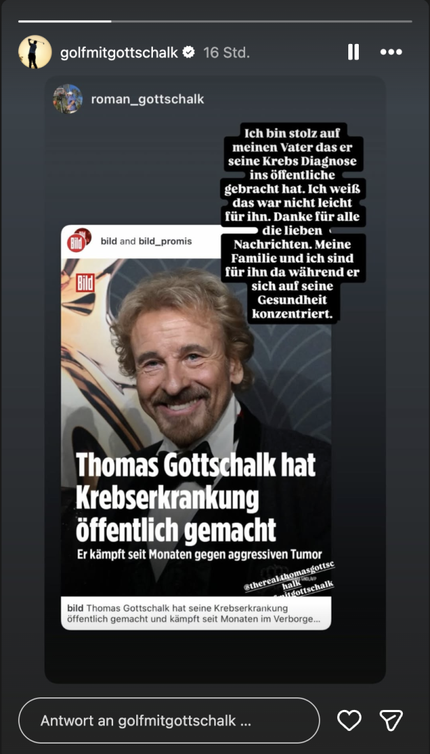 Roman Gottschalk Instagram Story