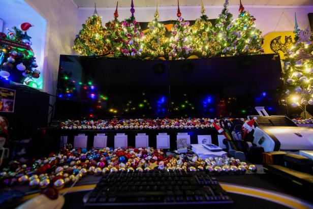 Sogar am Klo: Diese Familie hat unfassbare 621 Weihnachtsbäume im Haus