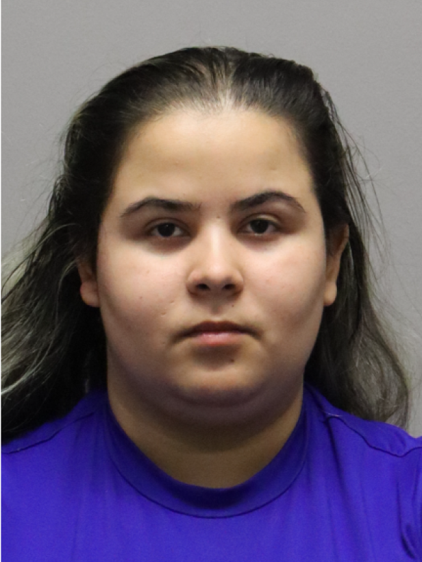 Ein Portrait von einer Frau mit dunklen Haaren und ernstem Gesicht.