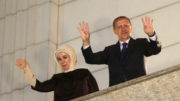 Turkish Prime Minister Tayyip Erdogan, accompanied