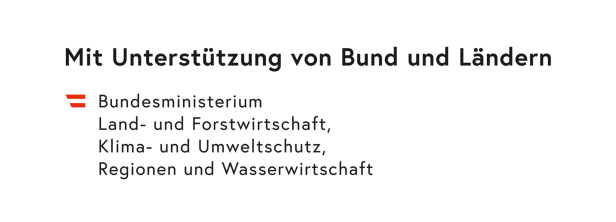 Texttafel mit dem Logo und Namen des Bundesministeriums für Land- und Forstwirtschaft.
