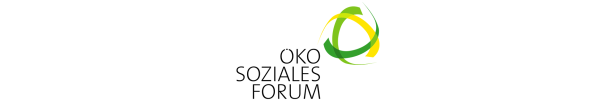 Logo mit grün-gelben Kreisen und dem Schriftzug „Öko Soziales Forum“.