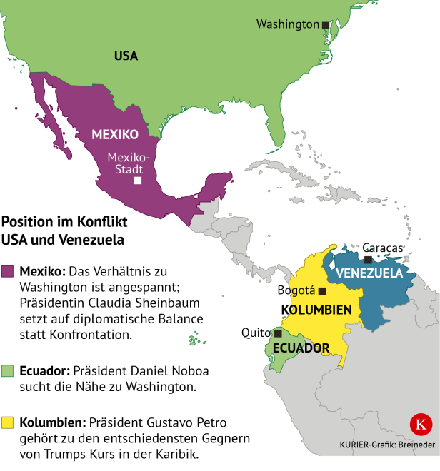 Karte Nord- u. Südamerika