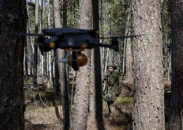 Young recruit of the Ukrainian Armed Forces attends an exercise in Kyiv region