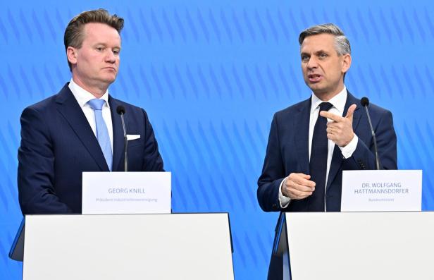 Georg Knill  und Wirtschaftsminister Wolfgang Hattmannsdorfer
