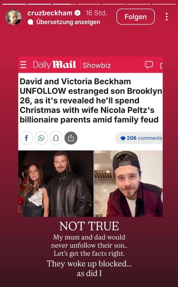 Cruz Beckham Instagram