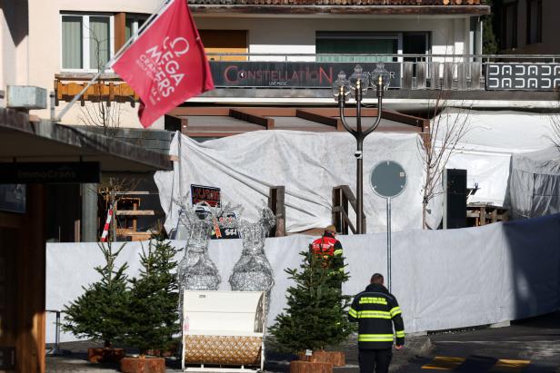 Aftermath of New Years Eve party explosion and fire at "Le Constellation" bar in Crans-Montana