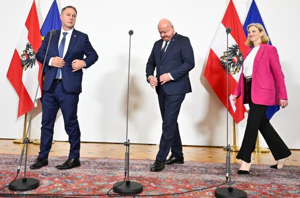 Parteichefs von SPÖ, ÖVP und Neos