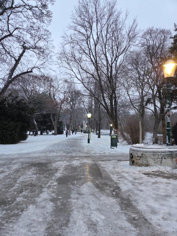 Glatteis im Stadtpark