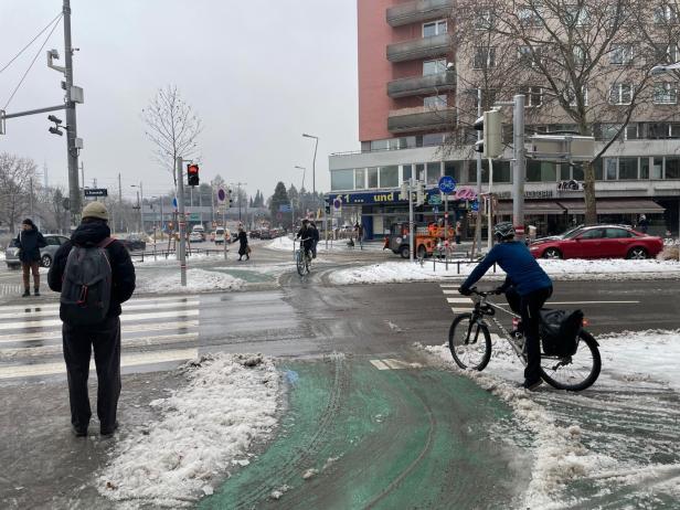 Glatteis Wien Radfahrer