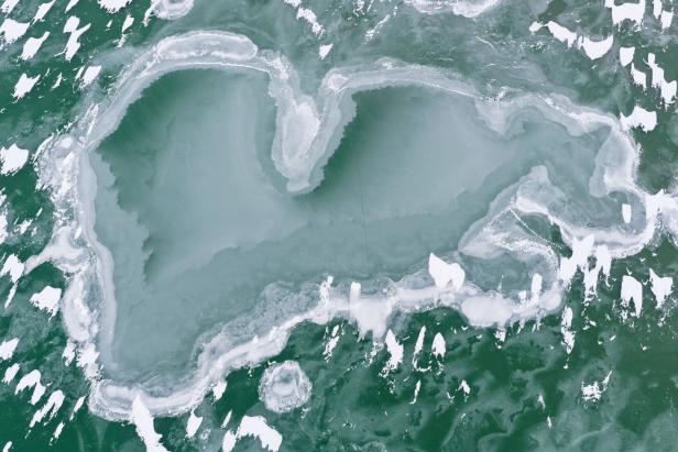 Frozen Lake Balaton near Zamardi