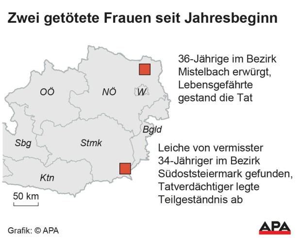 Grafik zu Tatorten der Femizide 2026