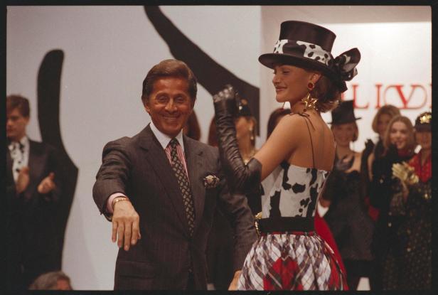 FILE PHOTO: Italian designer Valentino after presentation of his collection of oliver by valentino in milan for milan fashion show.