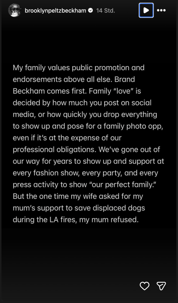 Post von Brooklyn Beckham