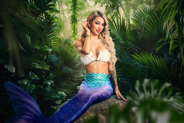 Ariel vor einem Dschungelhintergrund