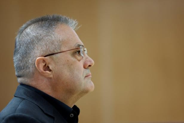 Former Austrian domestic intelligence official Egisto Ott on trial for corruption and spying for Russia, in Vienna