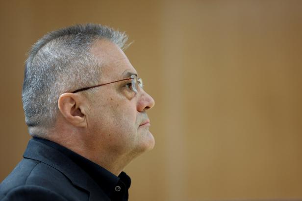 Former Austrian domestic intelligence official Egisto Ott on trial for corruption and spying for Russia, in Vienna