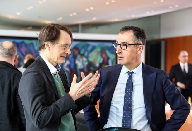 Karl Lauterbach und Cem Özdemir in Berlin, 2025.