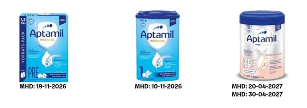 Rückruf vereinzelter Aptamil-Chargen