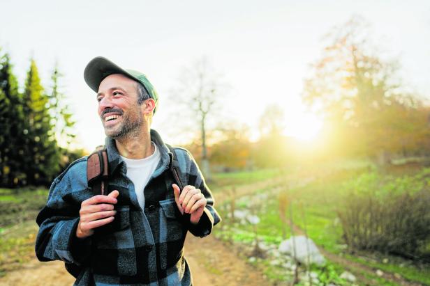 Portrait of a mid adult male hiker