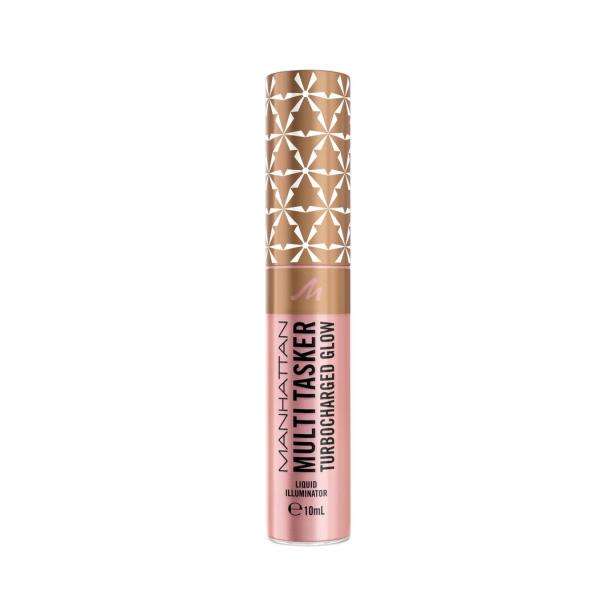 Ein rosafarbener Manhattan Multi Tasker Turbocharged Glow Liquid Illuminator steht vor einem weißen Hintergrund.