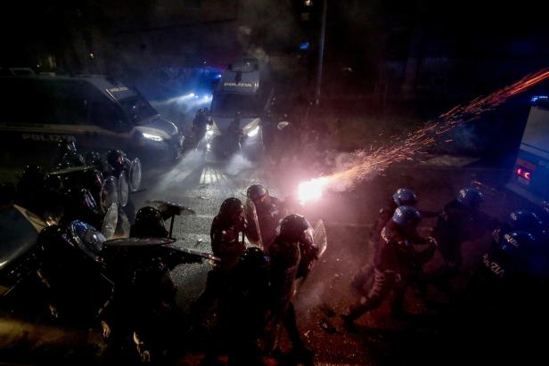 Protest in Milan over Winter Olympics