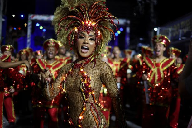 Carnival parade at the Sambadrome, in Rio de Janeiro