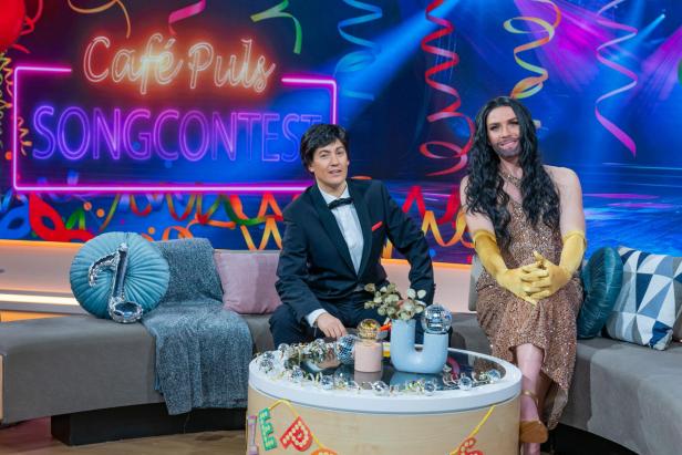 Udo Jürgens und Conchita Wurst in Verkleidung