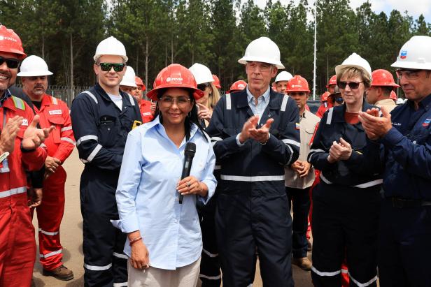 Venezuela's interim President Rodriguez and U.S. Energy Secretary Wright tour oil facilities