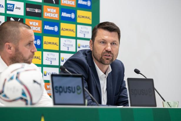 Rapid-Sportchef Katzer (mit Geschäftsführer Hofmann) 