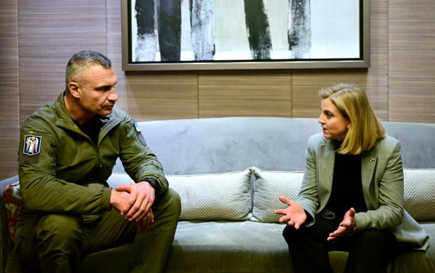 Witali Klitschko und Beate Meinl-Reisinger.