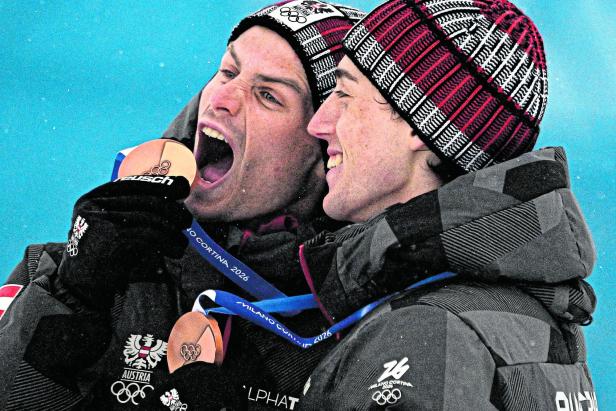Die Kombinierer Johannes Lamparter und Stefan Rettenegger holten gemeinsam Bronze.