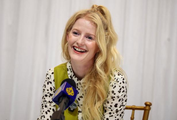 Britain's Green Party holds a press conference after winning Gorton and Denton by-election